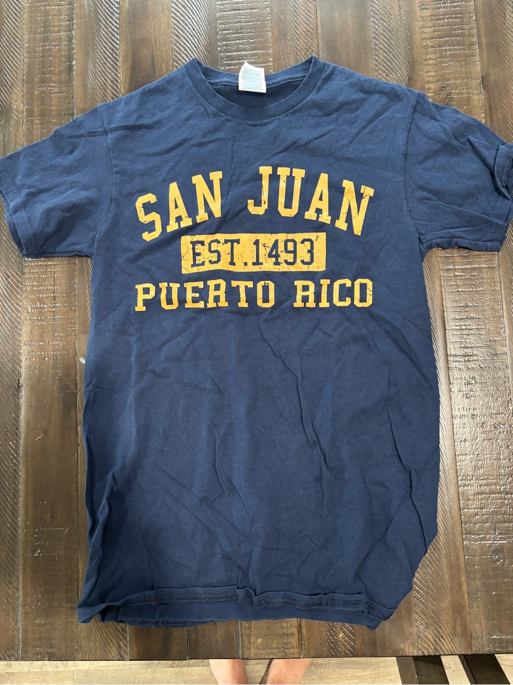 Delta Navy T-Shirt with Yellow San Juan Puerto Rico Graphic